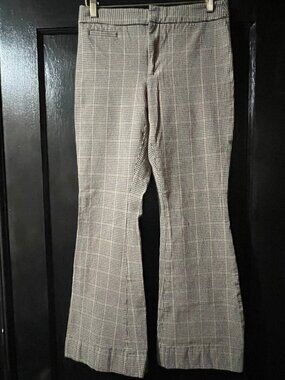 BANANA REPUBLIC sloan flare pants brown plaid (sz6)